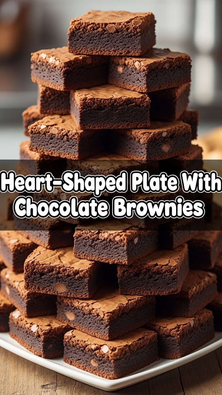 Heart-Shaped Plate With Chocolate Brownies