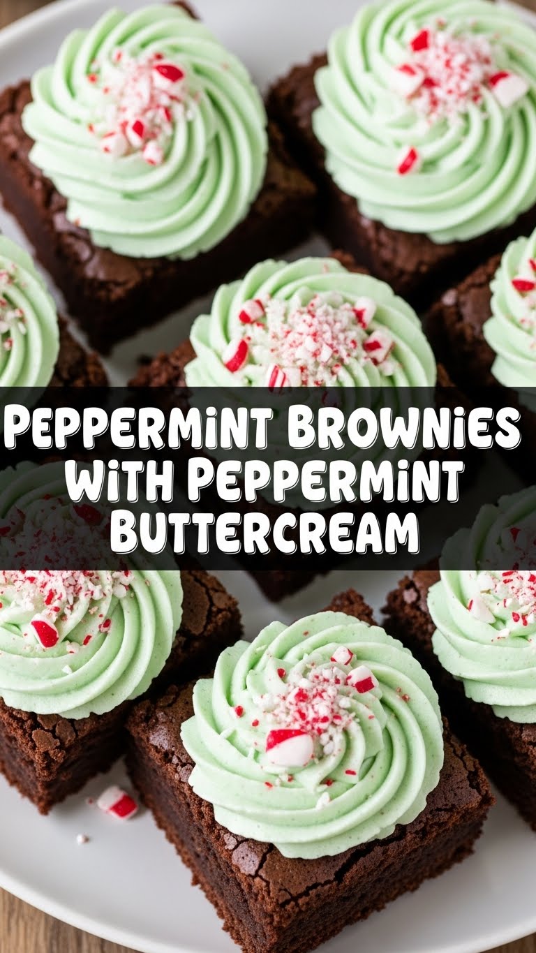 Peppermint Brownies With Peppermint Buttercream