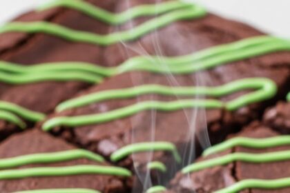 Homemade Brownies With Mint