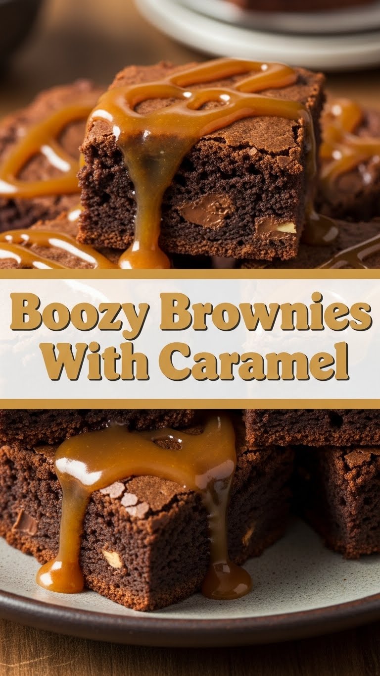 Boozy Brownies With Caramel