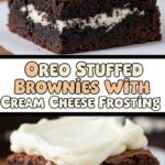 Oreo Stuffed Brownies With Cream Cheese Frosting