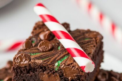 Peppermint Brownies With Chocolate Chips