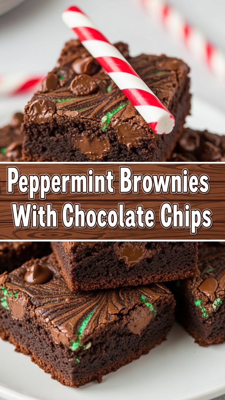 Peppermint Brownies With Chocolate Chips