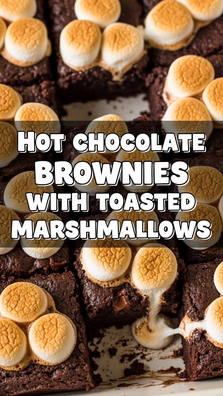 Hot Chocolate Brownies With Toasted Marshmallows