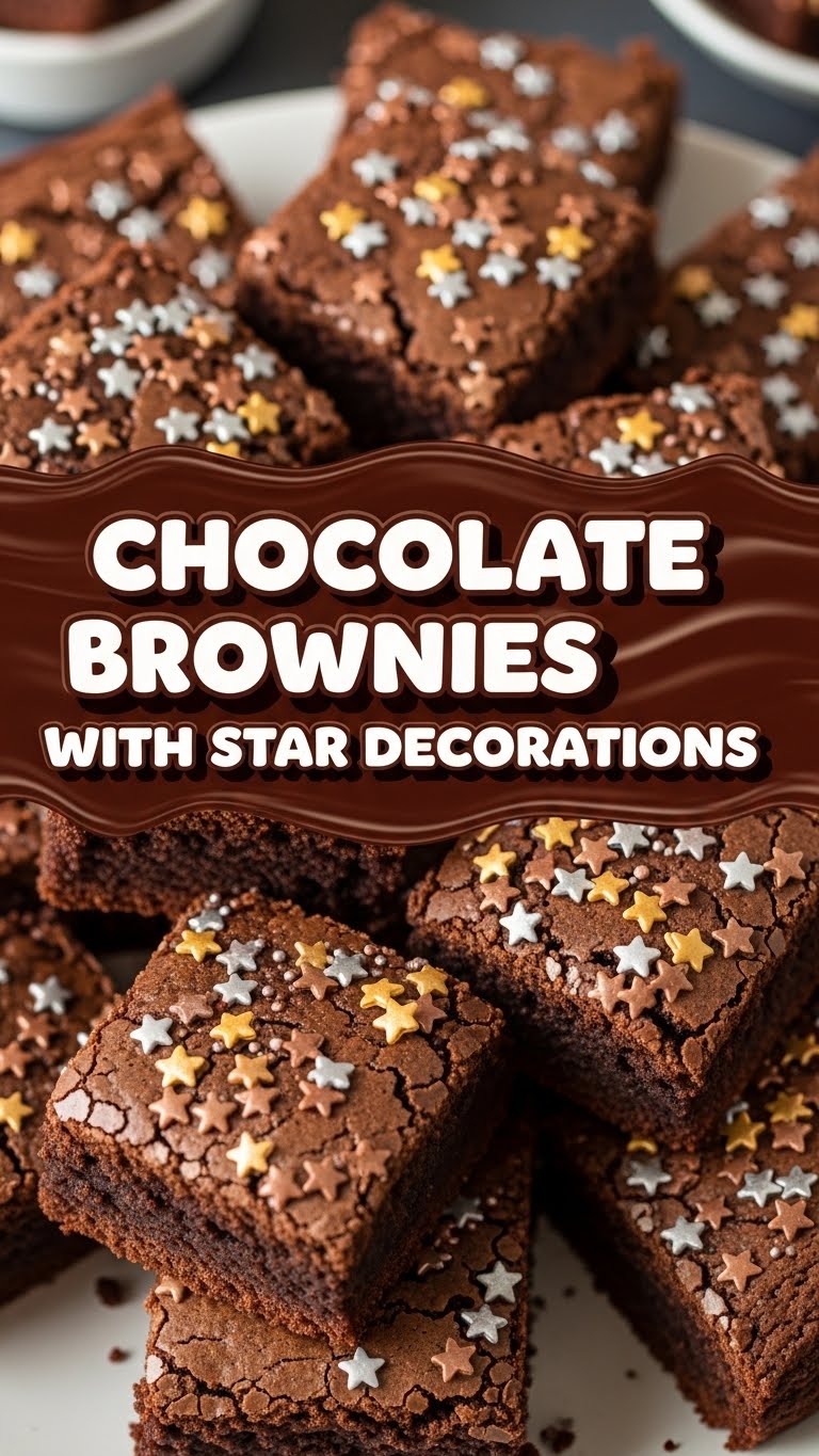 Chocolate Brownies With Star Decorations