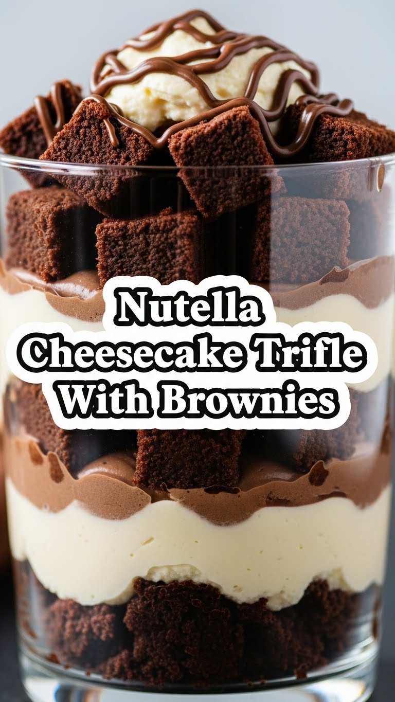 Nutella Cheesecake Trifle With Brownies