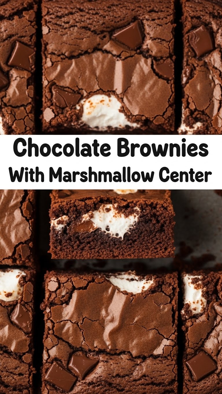 Chocolate Brownies With Marshmallow Center