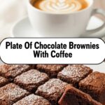 Plate Of Chocolate Brownies With Coffee
