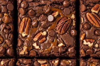 Turtle Brownies With Chocolate Chips