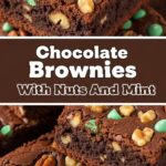 Chocolate Brownies With Nuts And Mint