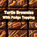 Turtle Brownies With Fudge Topping