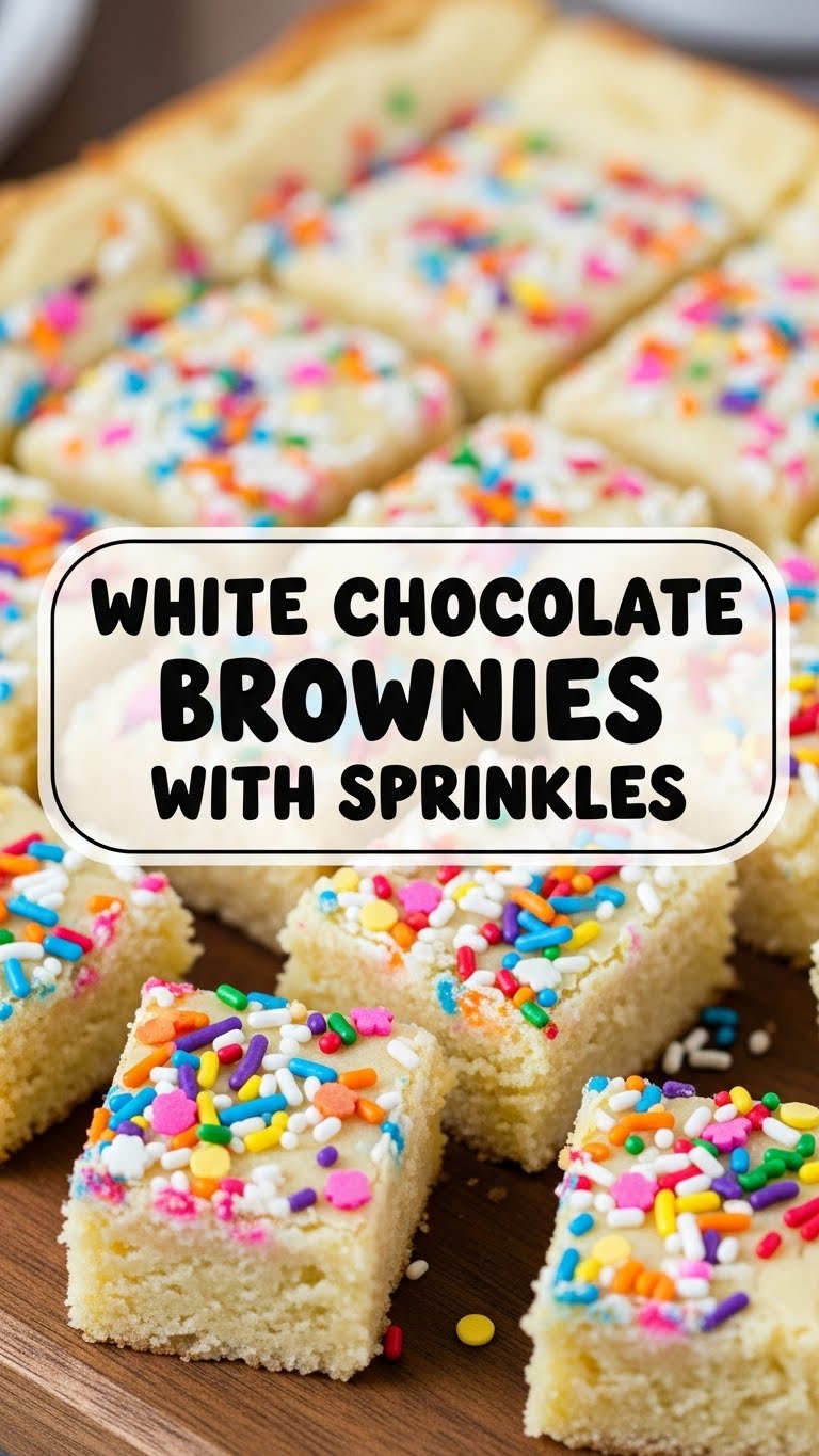 White Chocolate Brownies With Sprinkles