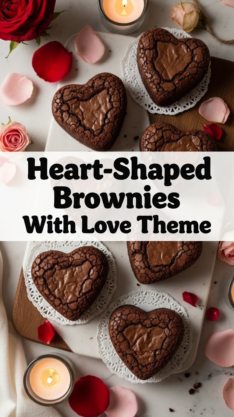Heart-Shaped Brownies With Love Theme