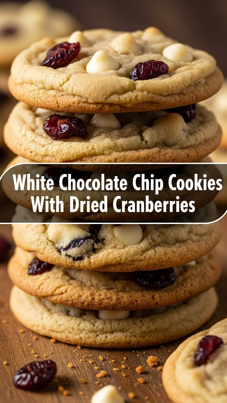 White Chocolate Chip Cookies With Dried Cranberries