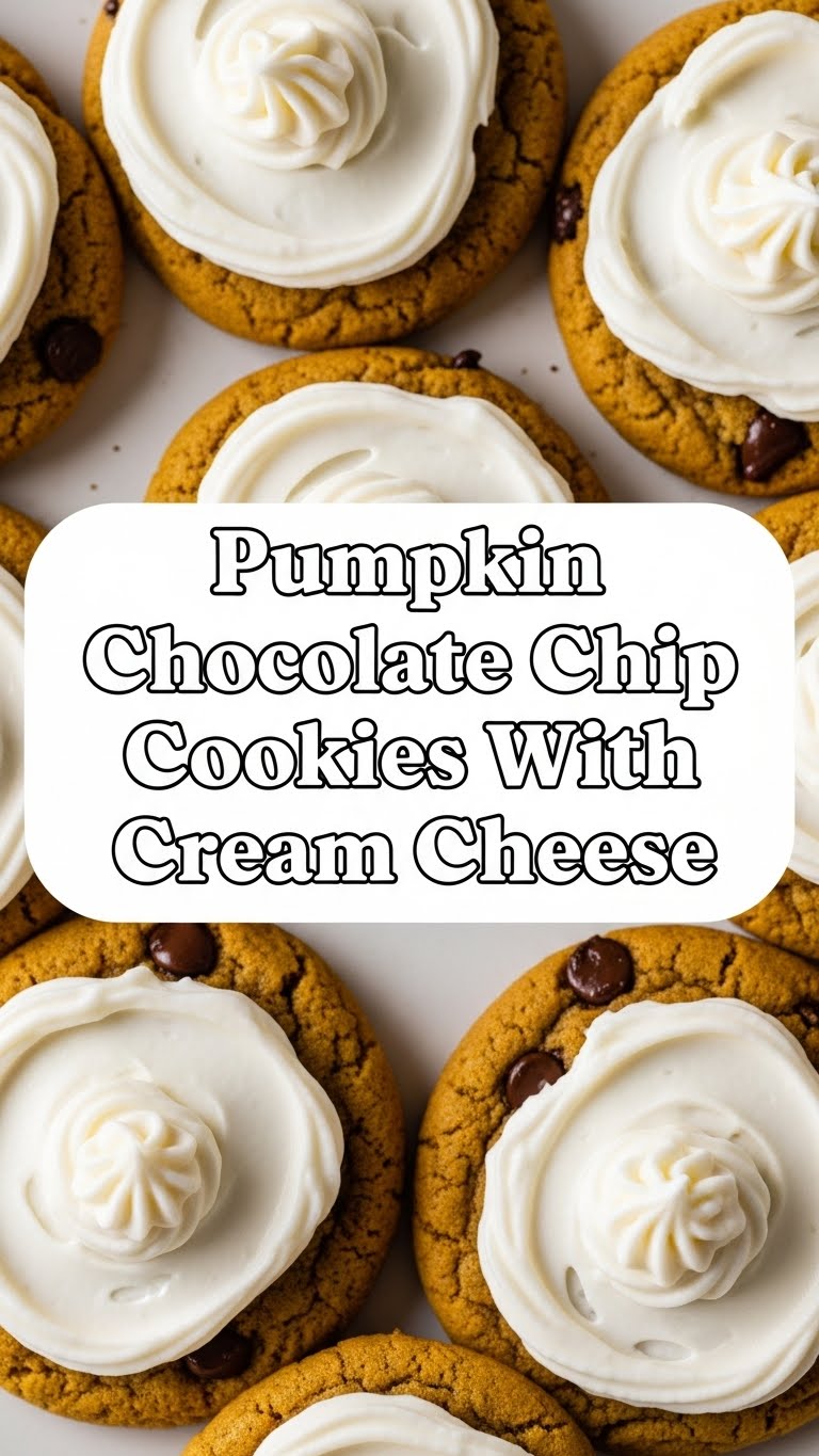 Pumpkin Chocolate Chip Cookies With Cream Cheese