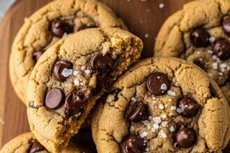 Peanut Butter Chocolate Chip Cookies With Sea Salt