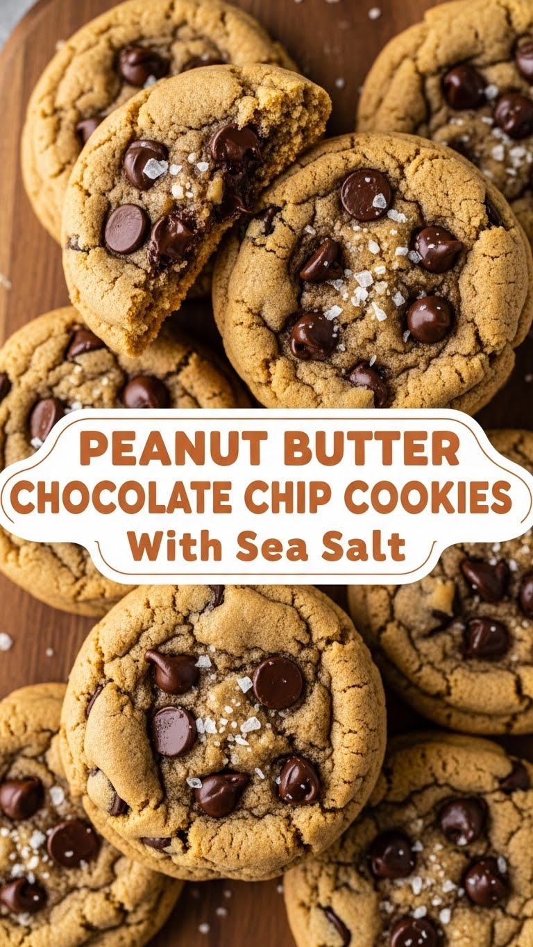 Peanut Butter Chocolate Chip Cookies With Sea Salt