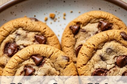 Chocolate Chip Cookies With Text Overlay