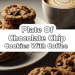 Plate Of Chocolate Chip Cookies With Coffee