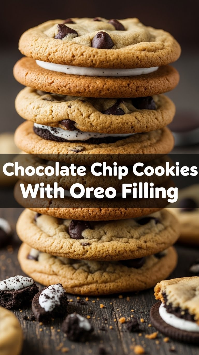 Chocolate Chip Cookies With Oreo Filling