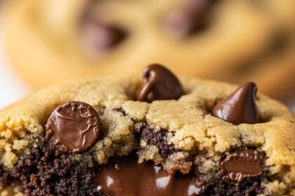 Chocolate Chip Cookies With Brownie Filling