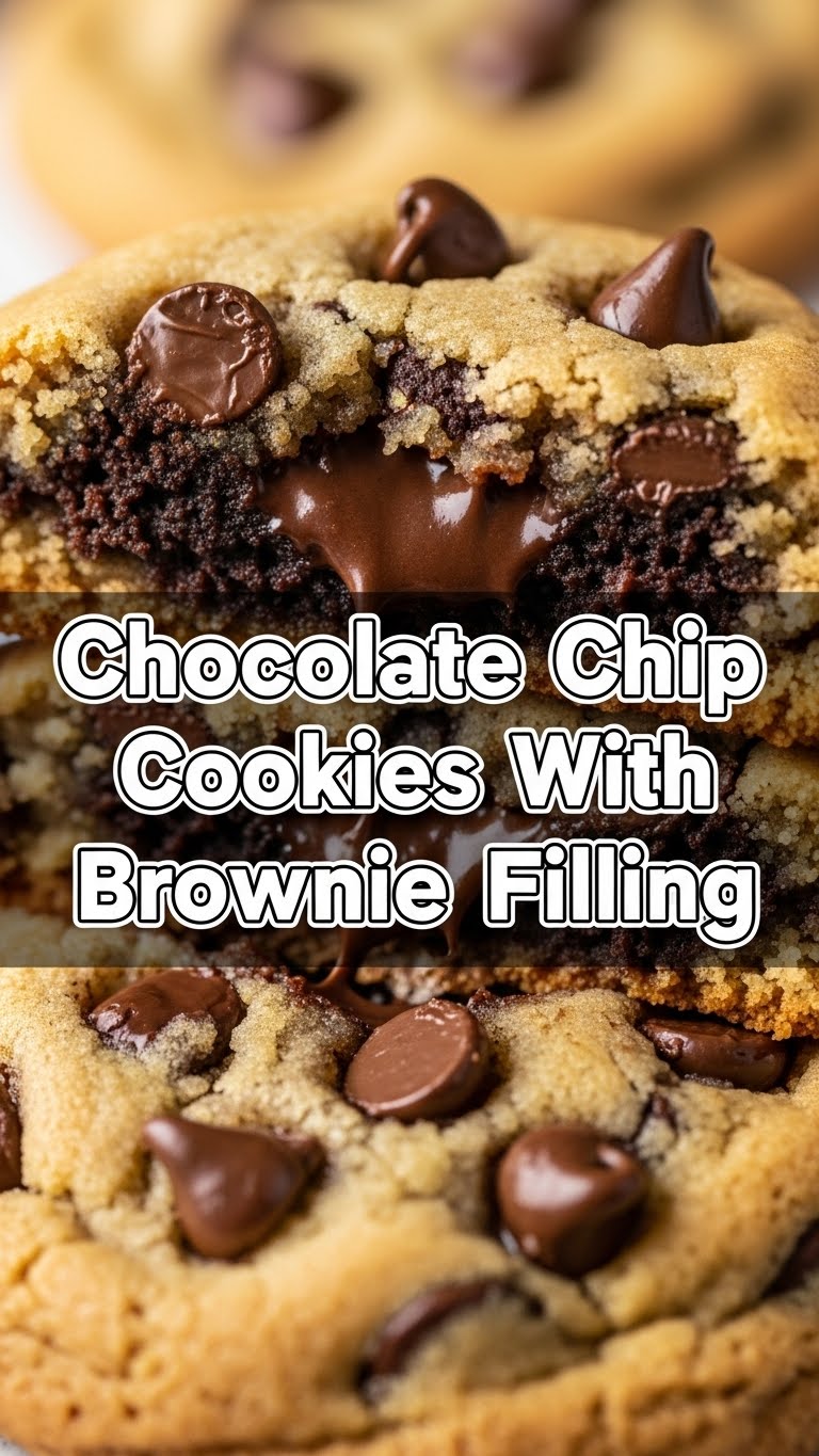 Chocolate Chip Cookies With Brownie Filling