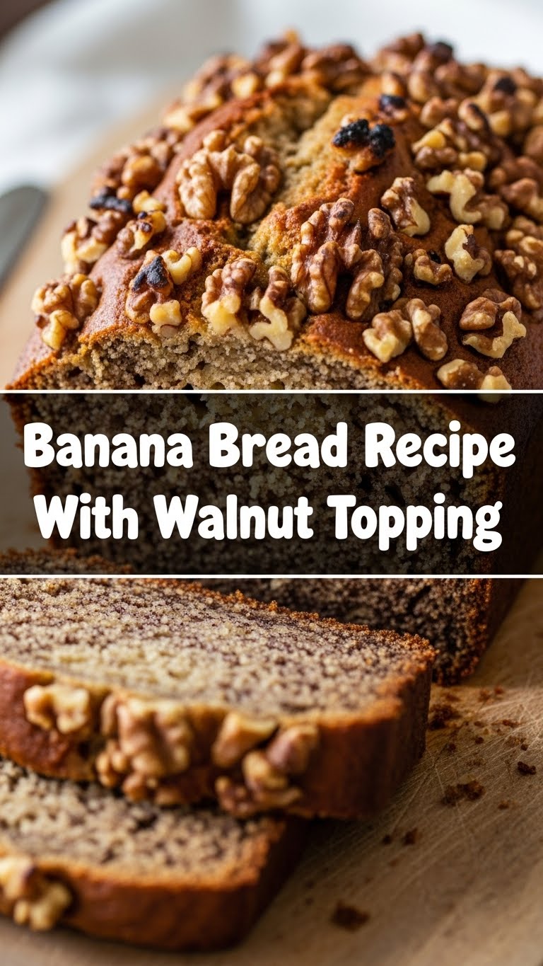 Banana Bread Recipe With Walnut Topping
