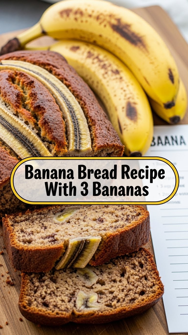 Banana Bread Recipe With 3 Bananas