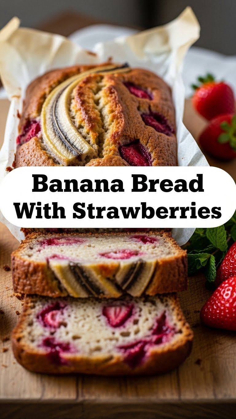 Banana Bread With Strawberries