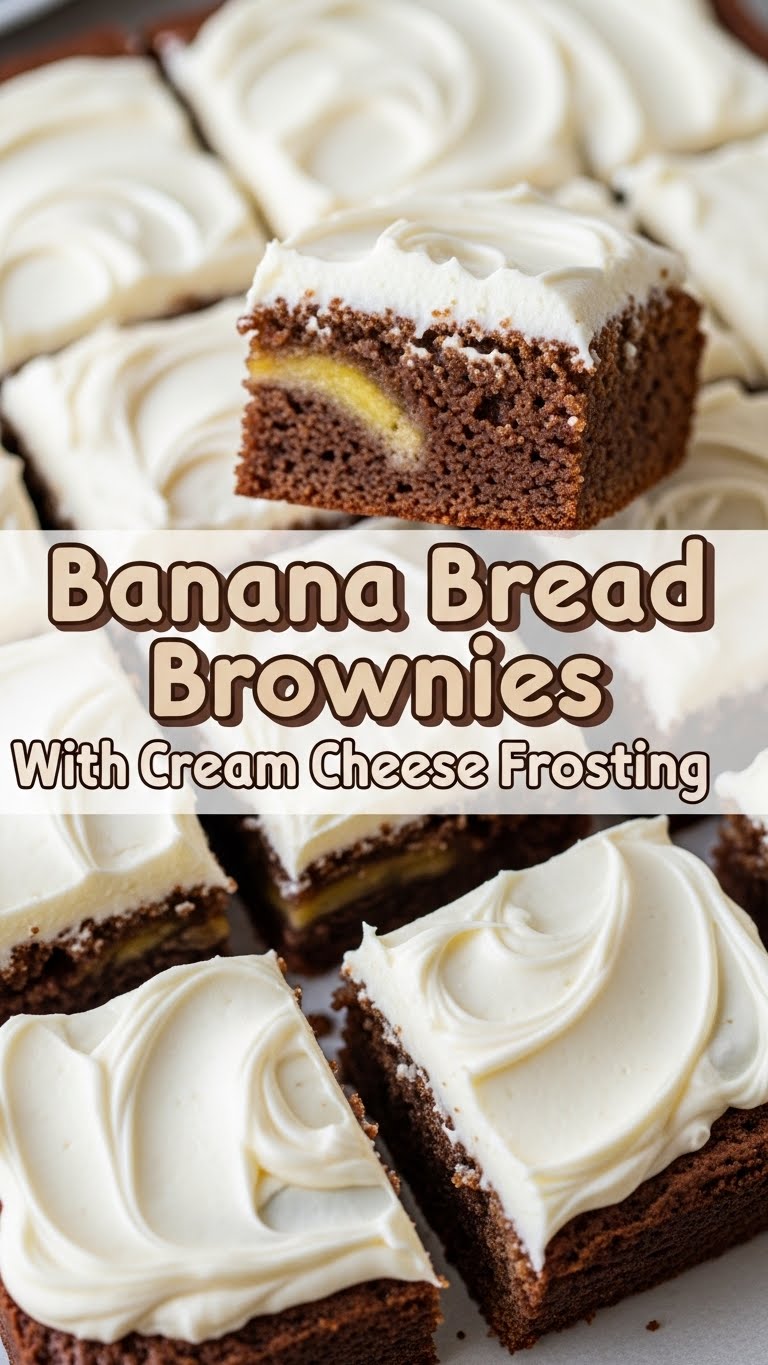 Banana Bread Brownies With Cream Cheese Frosting