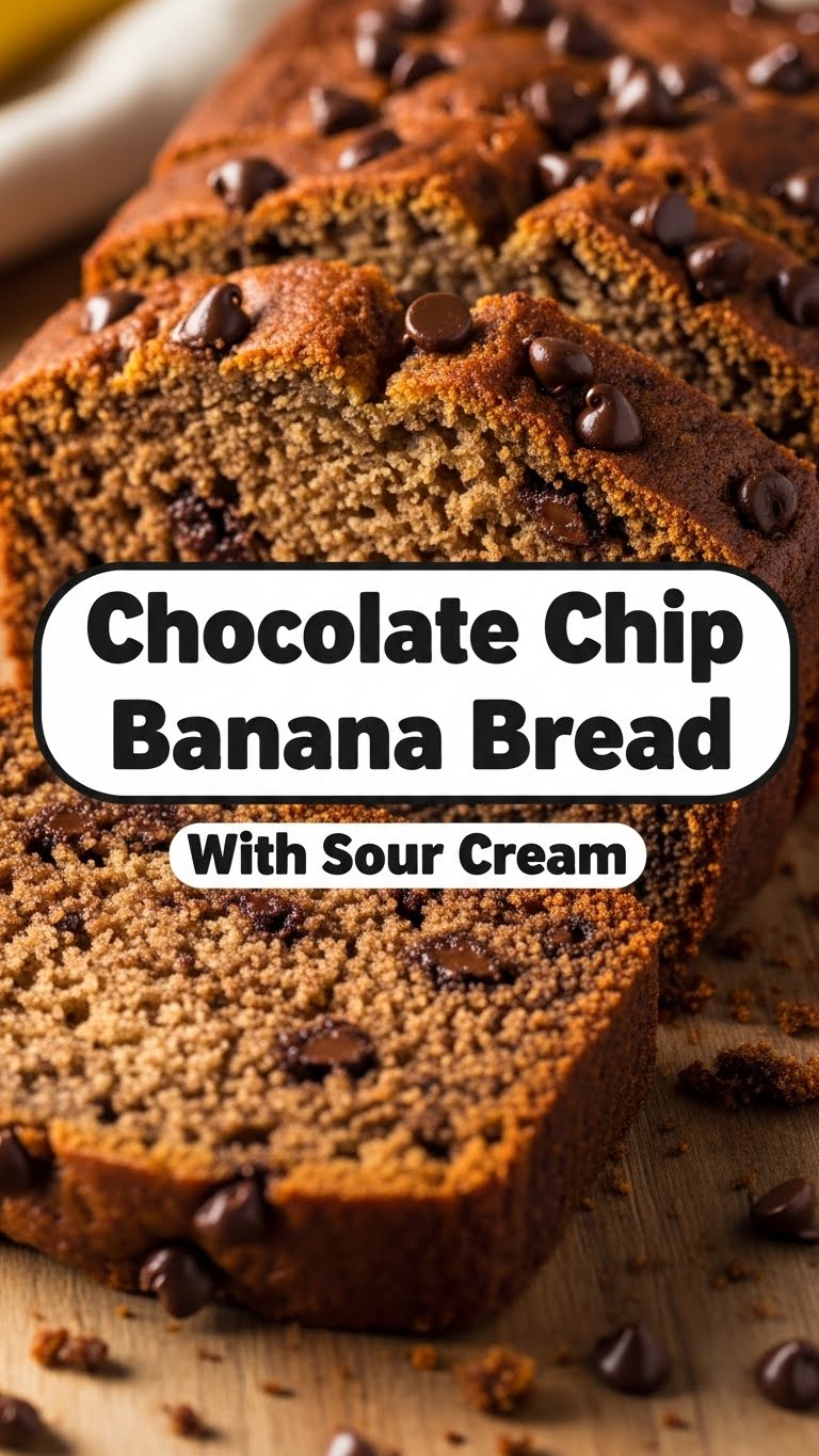 Chocolate Chip Banana Bread With Sour Cream