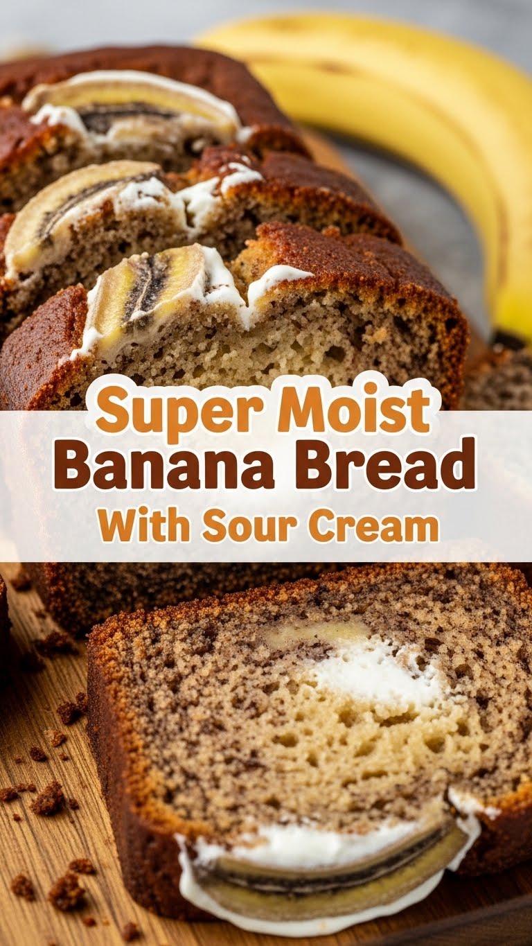Super Moist Banana Bread With Sour Cream