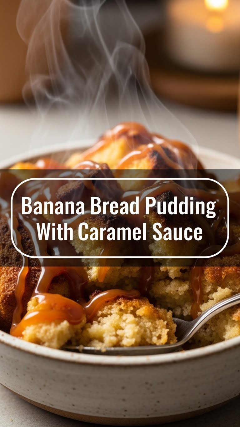 Banana Bread Pudding With Caramel Sauce