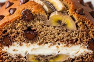 Chocolate Chip Banana Bread With Cream Cheese