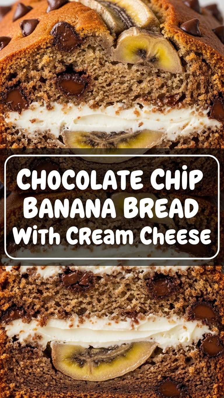 Chocolate Chip Banana Bread With Cream Cheese