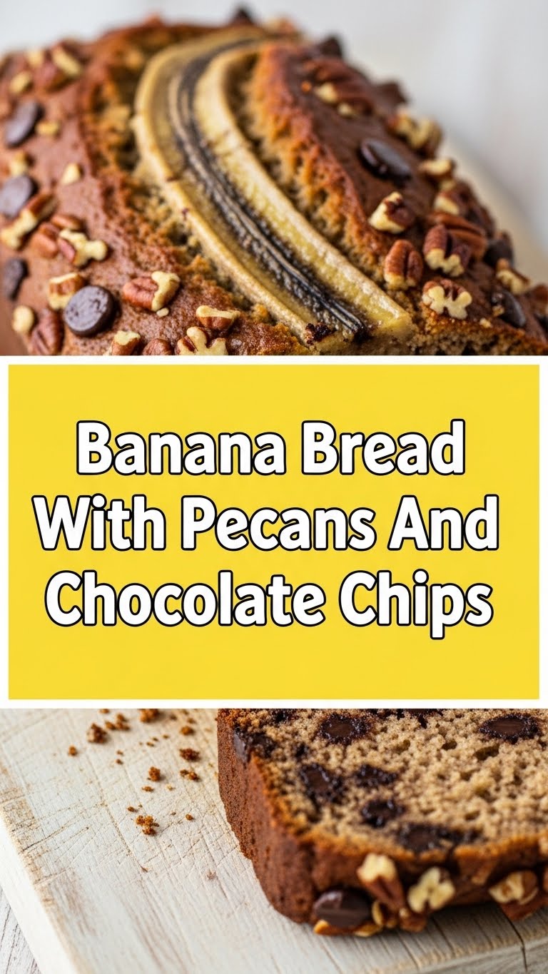 Banana Bread With Pecans And Chocolate Chips
