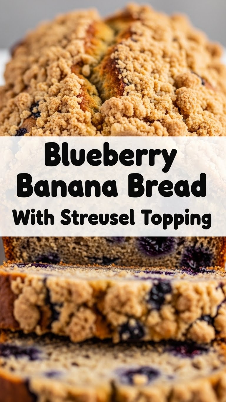 Blueberry Banana Bread With Streusel Topping