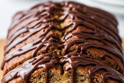 Banana Bread With Chocolate Glaze