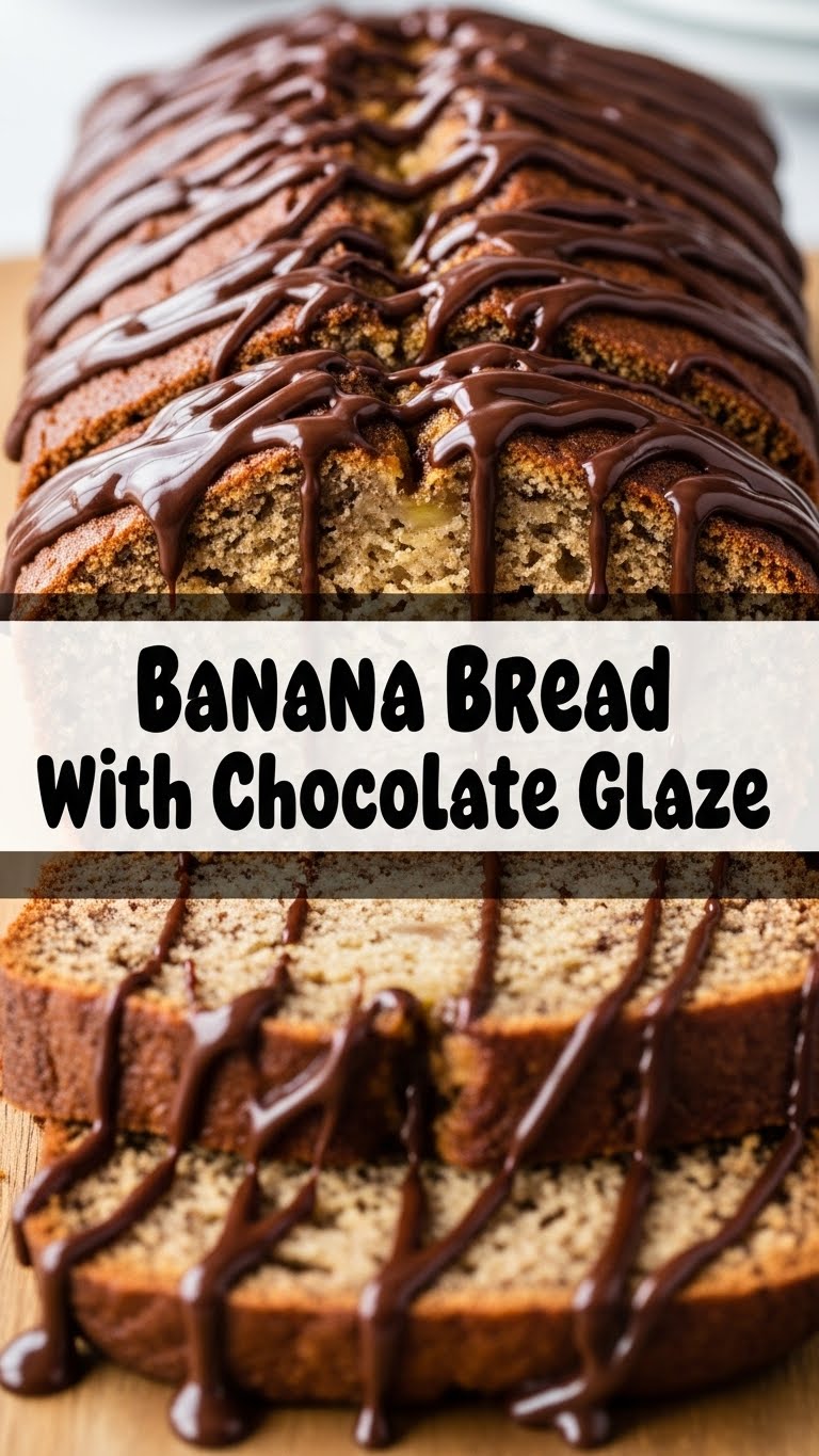 Banana Bread With Chocolate Glaze