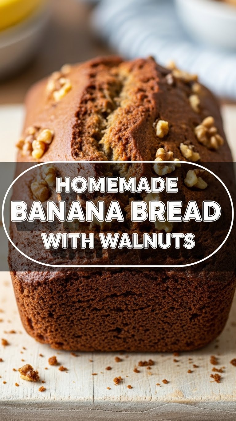 Homemade Banana Bread With Walnuts
