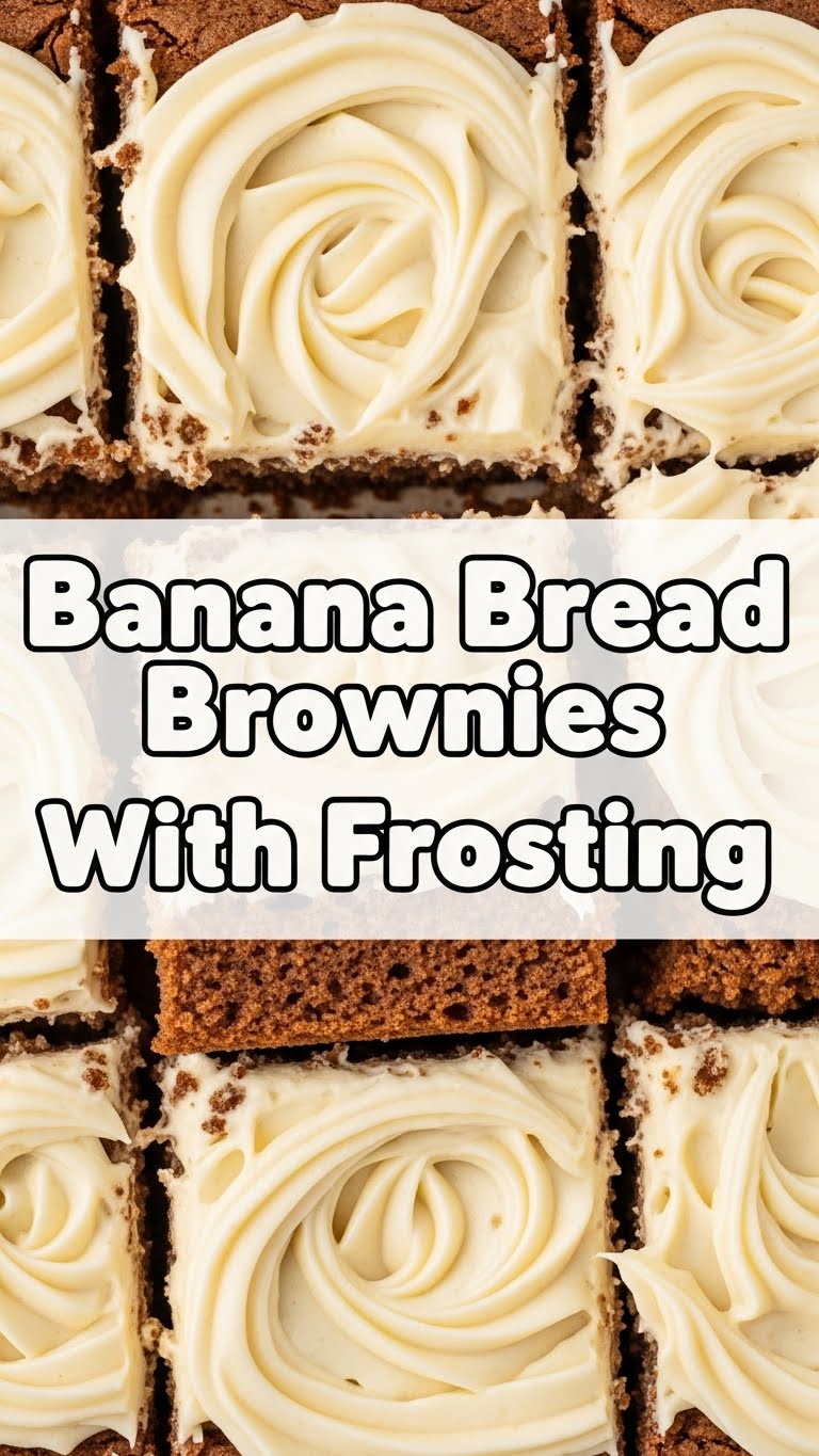 Banana Bread Brownies With Frosting