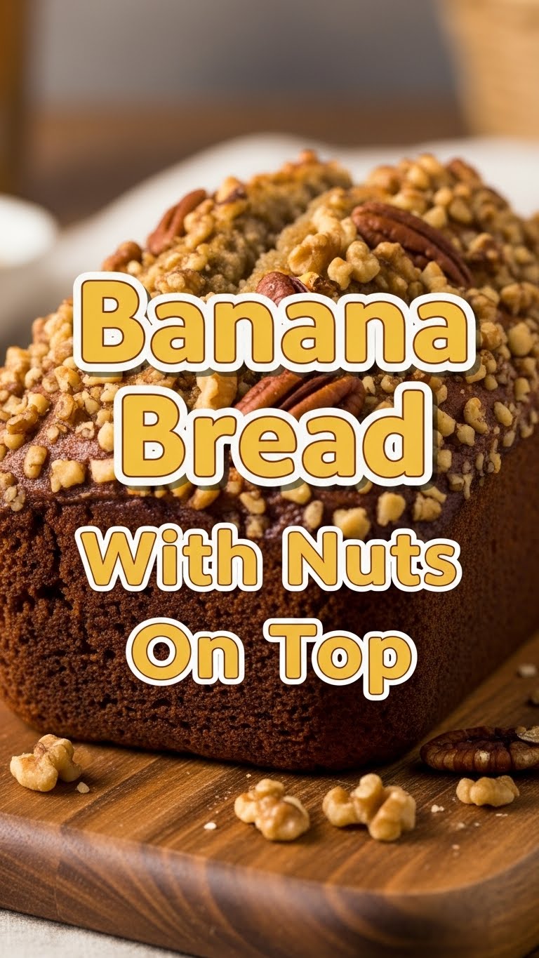 Banana Bread With Nuts On Top