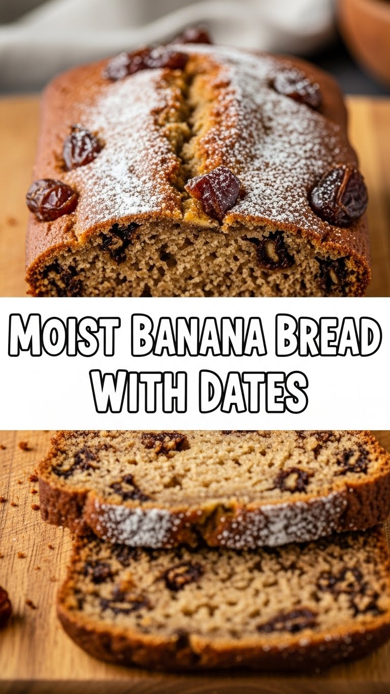 Moist Banana Bread With Dates