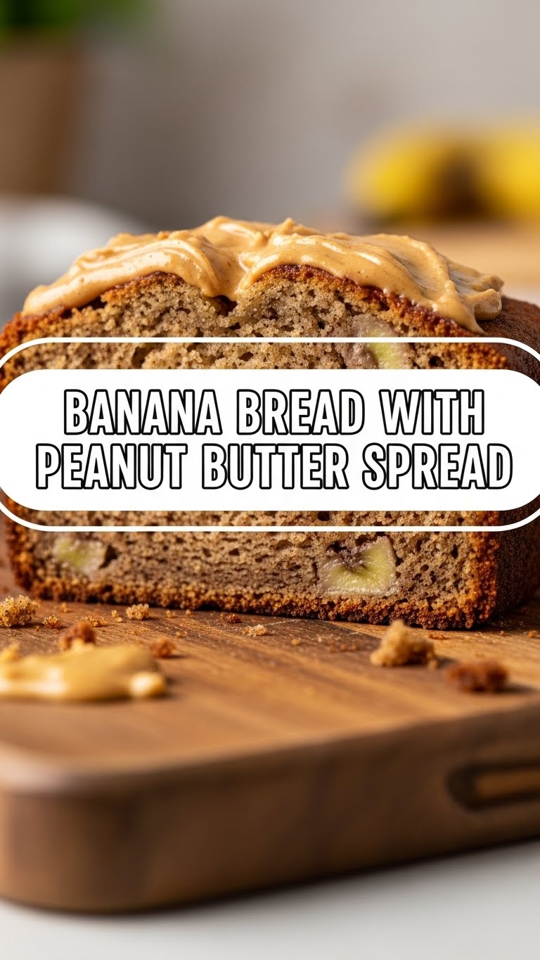 Banana Bread With Peanut Butter Spread