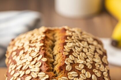 Banana Bread With Oats On Top