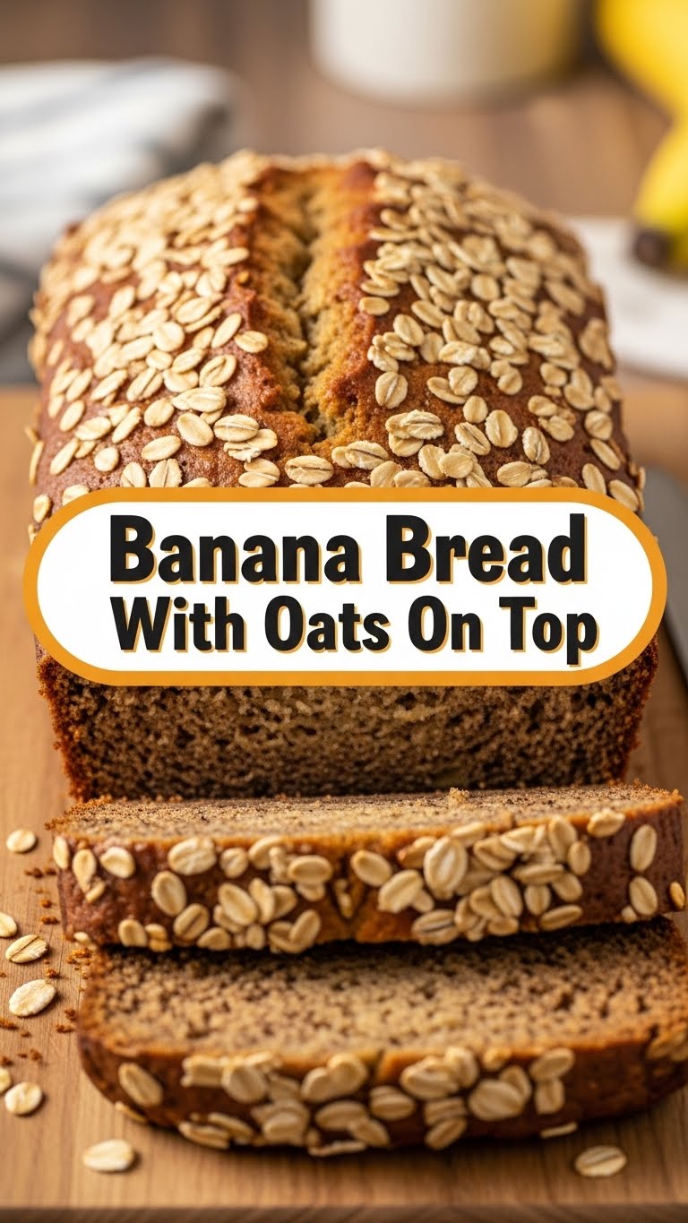 Banana Bread With Oats On Top