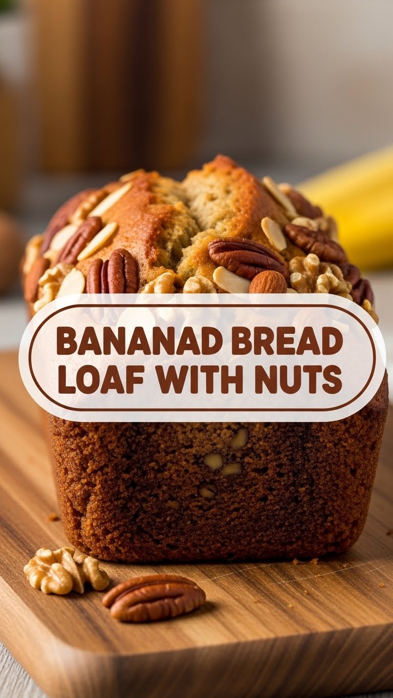Banana Bread Loaf With Nuts