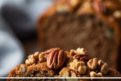 Banana Bread With Nuts On Plate