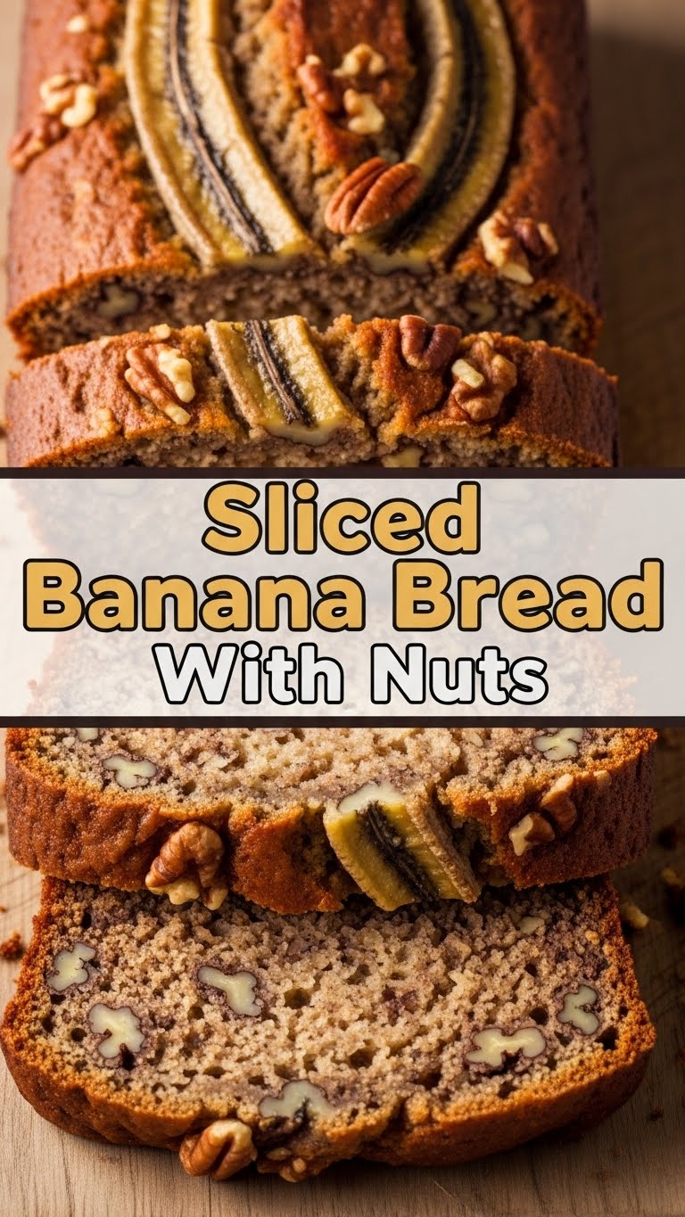 Sliced Banana Bread With Nuts