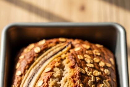 Banana Bread With Oats In Loaf Pan